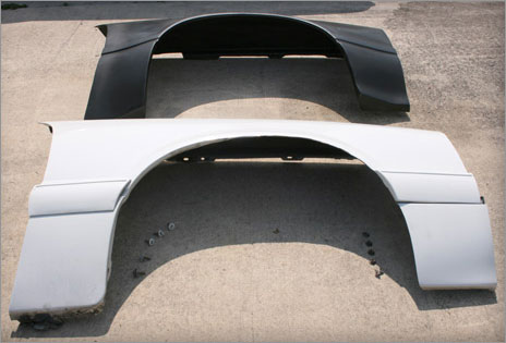 Maier Racing flared fenders for the fox bodied Mustang - size comparison 2