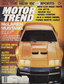 Motor Trend Magazine debuts the 1980 M81 McLaren Mustang